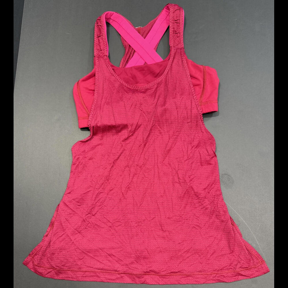 Lululemon Tank Top Bra Red Pink Luxury‎ Designer Athletic Lounge Preppy 6